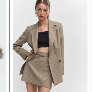 FULL SET: Mango Houndstooth Blazer and skirt set